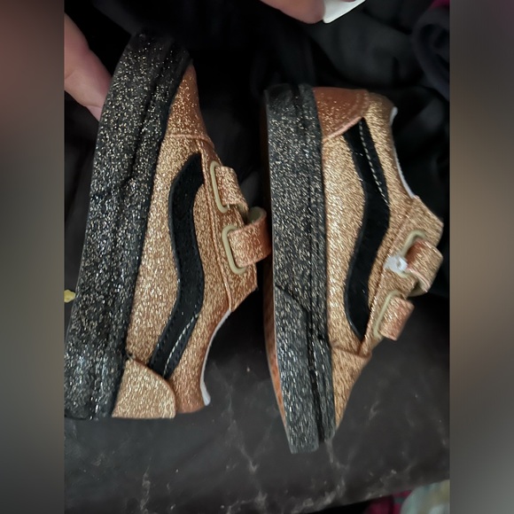 VANS Old Skool - Pink Gold and Black Glitter Colorway - size TODDLER 7 -721454 - Picture 3 of 6